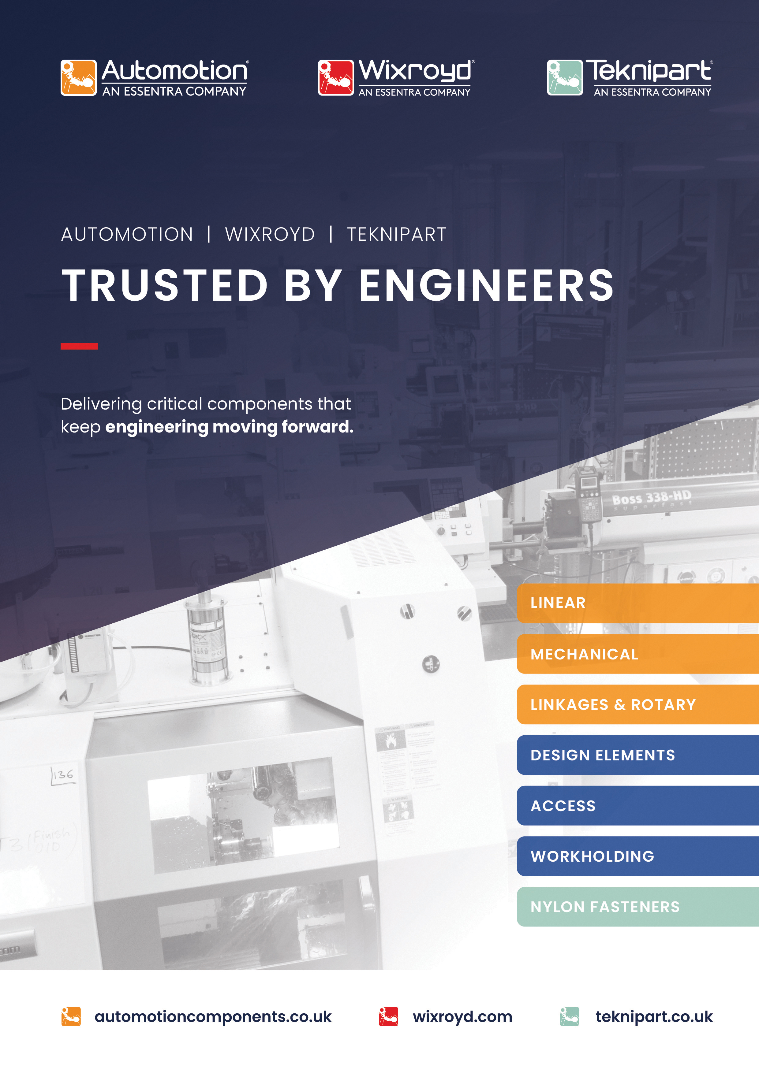 Front cover of the Wixroyd Trusted by Engineers catalogue